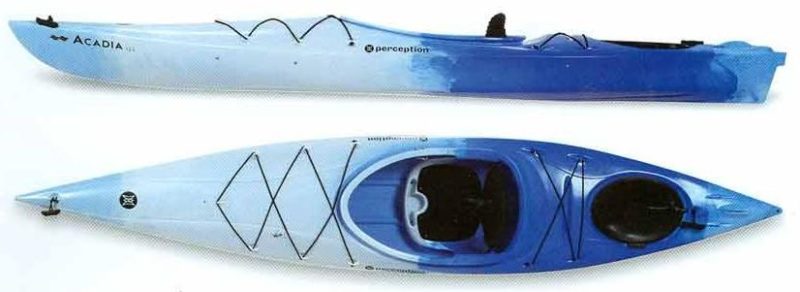 side and top view of hire kayak in the Riverland