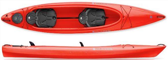 side and top view of double kayak for hire in Berri SA