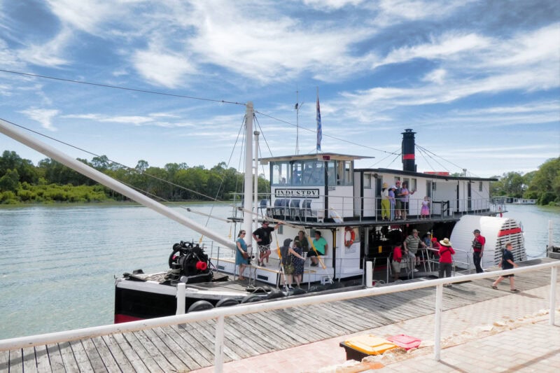 Paddle Steamer boat "the Industry" docked at Renmark SA